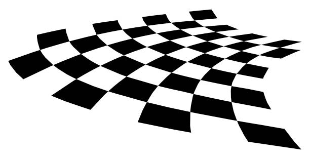 curved distorted checkerboard EPS10 vector illustration. curved distorted checkerboard EPS10 vector illustration. chess backgrounds stock illustrations