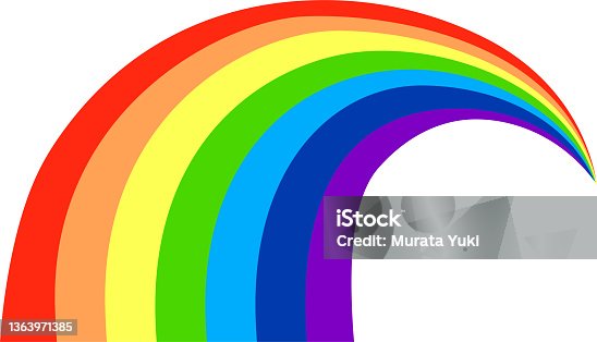 istock A curved rainbow with a sense of perspective 1363971385