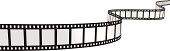 Curvy 35mm movie filmstrip. Easily editable frames. You may also like:
