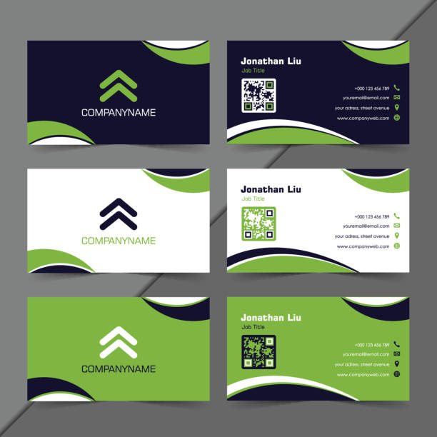 Curvy Modern Business Card Collections Modern Business And Visiting Card Templates business card design stock illustrations