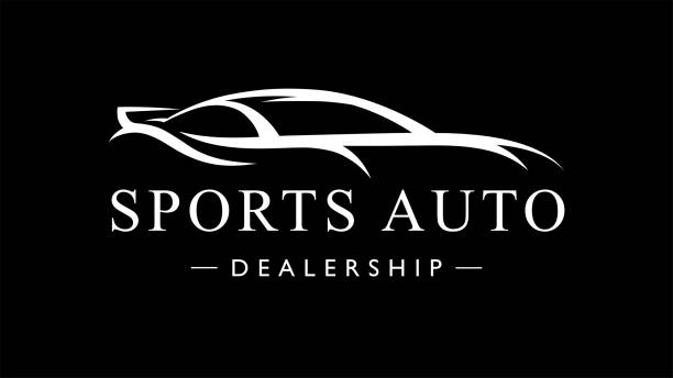 Custom auto sports car silhouette icon Custom auto sports car dealership icon. Motor vehicle silhouette super car design. Vector illustration. car silhouettes stock illustrations