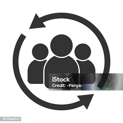 istock Customer interaction icon. Client returning or renention symbol 1017466342