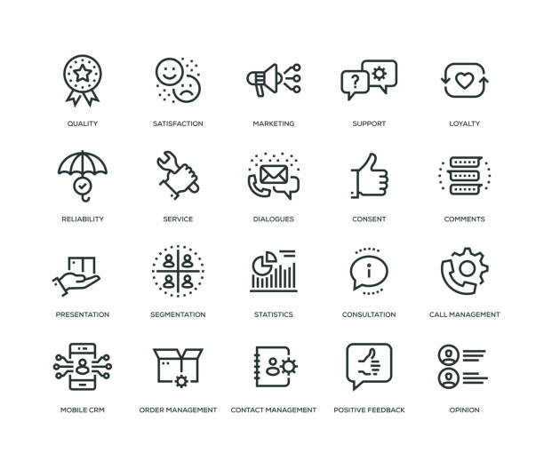 Customer Relationship Management Icons - Line Series