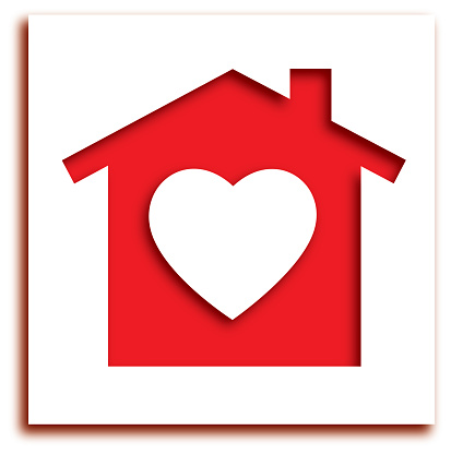 Cut Out Heart House Icon