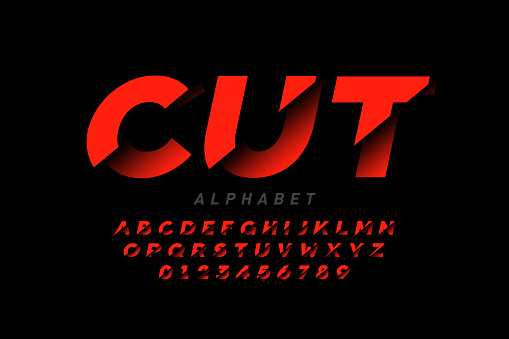 Cut style font