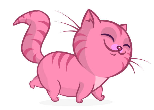 귀엽고 재미있는 만화 고양이. 벡터 일러스트레이션 - bengals stock illustrations