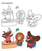 istock Cute Animals coloring book 1300353951