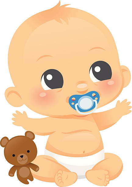 Cute Baby Boy vector art illustration