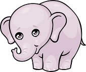 cute cartoon style baby elephant