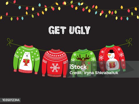 istock Cute banner for Ugly Sweater Christmas Party 1035012344