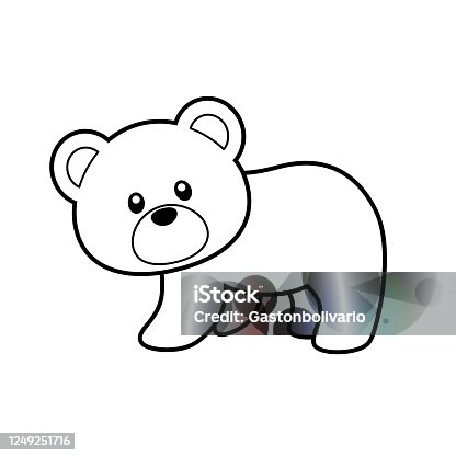 Sevimli Ayi Boyama Sayfasi Clipart Goruntusu