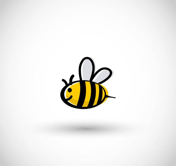 Cute bee vector illustration Cute bee vector illustration comic style bee illustrations stock illustrations