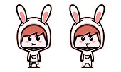 istock Cute boy in bunny costume. 1342305131