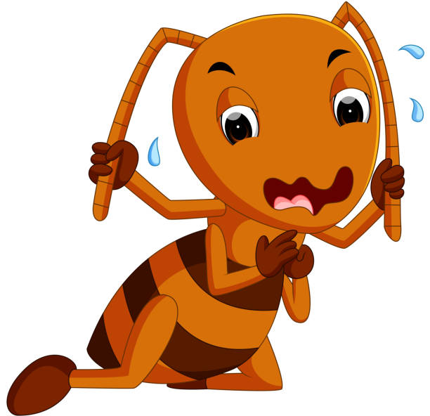 cute brown ant crying illustration of cute brown ant crying ant clipart pictures stock illustrations