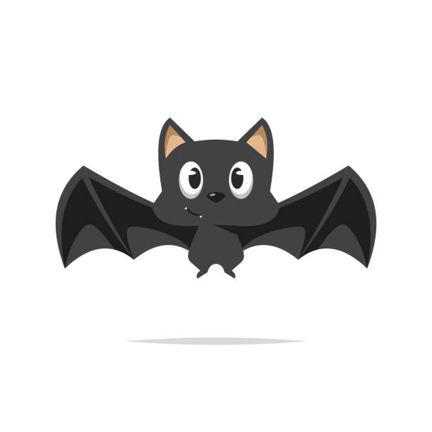 Cute cartoon bat vector Vector element bat stock illustrations