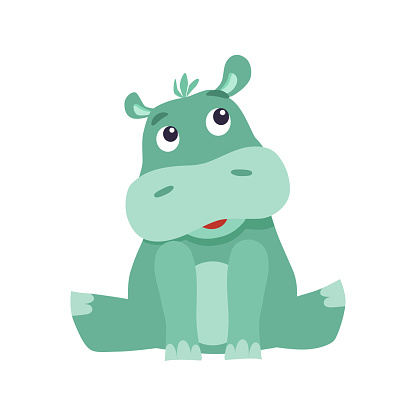 Cute cartoon hippo.