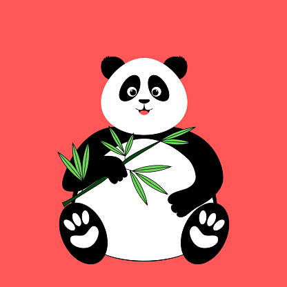 かわいい漫画のパンダが笹の葉を食べる イラストレーションのベクターアート素材や画像を多数ご用意 Istock