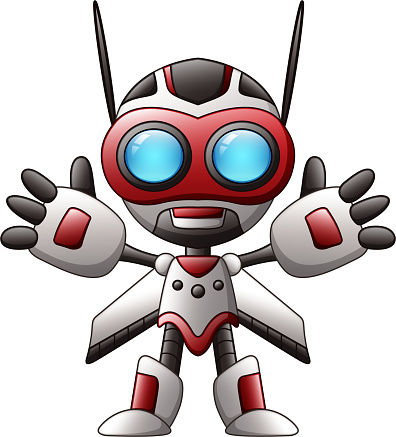 Robot Dessin Anim Mignon Vecteurs libres de droits et Robot Dessin Anim Mignon Vecteurs libres de droits et