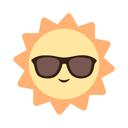 Cute Cartoon Sun With Sunglasses Vector Illustration Stock Illustration ...