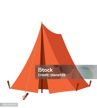 istock Cute Cartoon Tent Isolated On A Transparent Base 1353302297