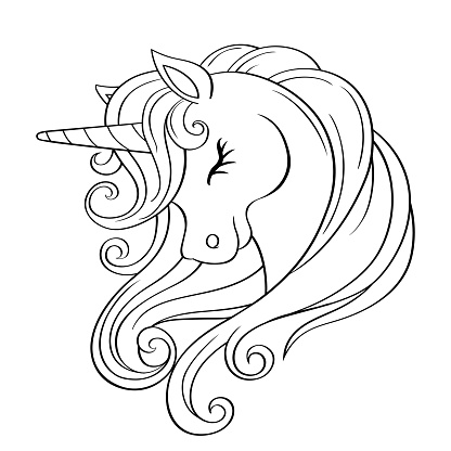 Gokkusagi Yelesi Ile Sevimli Karikatur Unicorn Kafasi Boyama
