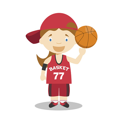 バスケットボール選手のかわいい漫画ベクトルイラスト女性職業シリーズ 1人のベクターアート素材や画像を多数ご用意 Istock