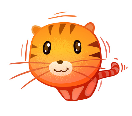 Cute Cat, Cartoon Kitty Vector Illustration For Child Book