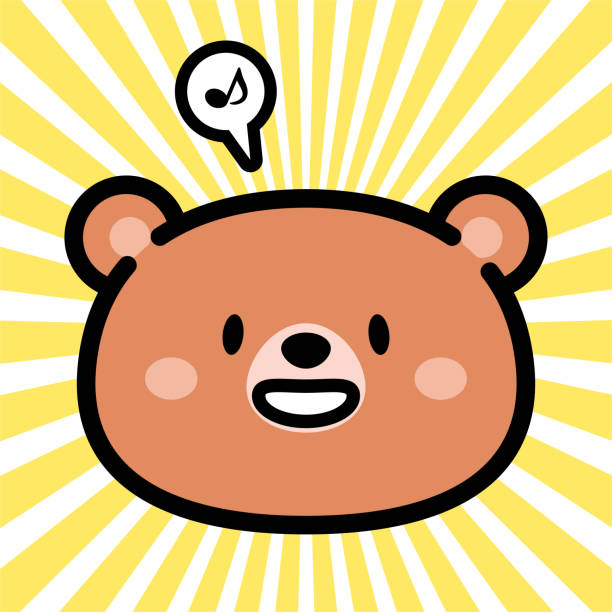 곰의 귀여운 캐릭터 디자인 - teddy ray stock illustrations