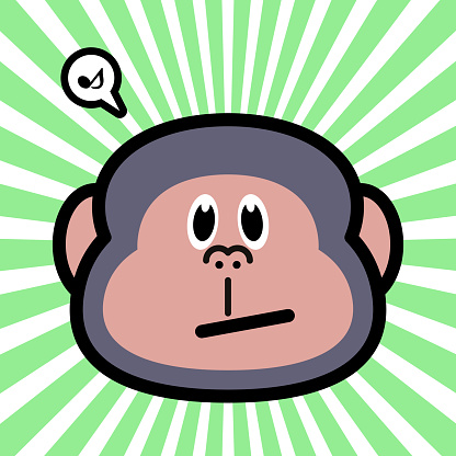 Cute character design of the gorilla or monkey