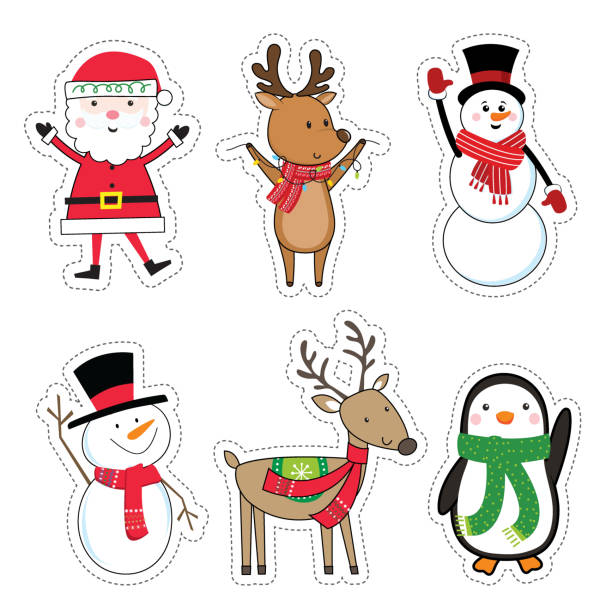 Cute Christmas character for Christmas decoration vector  rudolph the red nosed reindeer stock illustrations