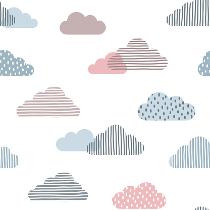 Cute clouds seamless background