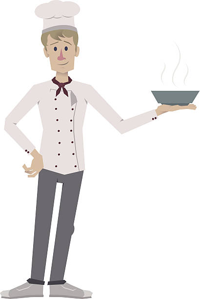 ilustrações de stock, clip art, desenhos animados e ícones de fofo cook - blonde man trying food