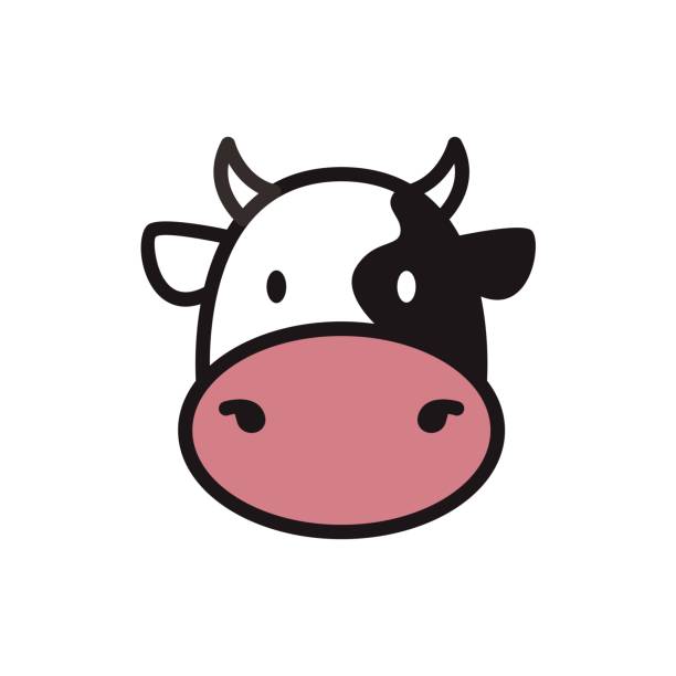 cute cow vector icon illustration cute cow vector icon illustration brown cow stock illustrations