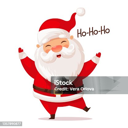 istock Cute dancing Santa Claus, Christmas vector illustration 1357890877
