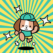 istock A cute dog wearing a baseball cap is running toward the camera 1398017744