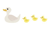 istock Cute ducklings following mama duck vector illustration isolated 1337222371
