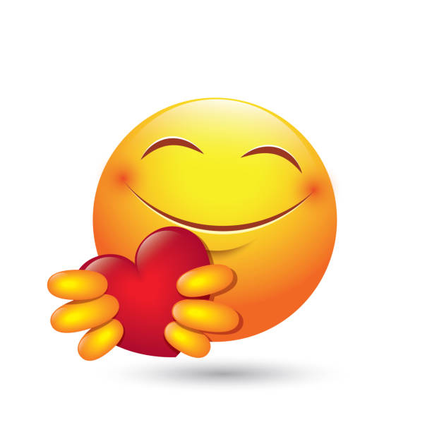 süße emoji geben liebe - herz - isolierte emoticon - vektor-illustration - flirt stock-grafiken, -clipart, -cartoons und -symbole