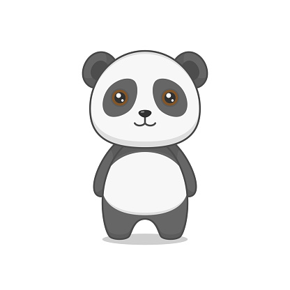 Cute Fat Panda Cartoon Character Stock Illustration - Download Image ...