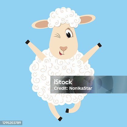 istock Cute fluffy sheep 1295203789