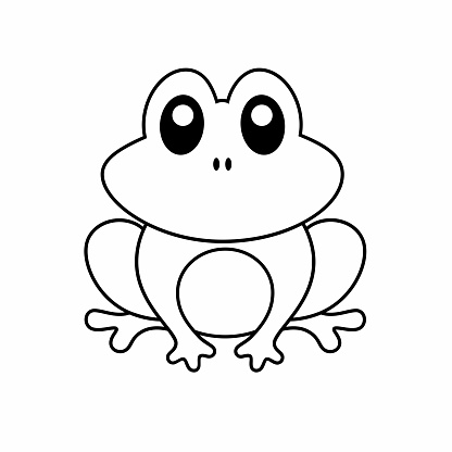 Download Cute Frog Coloring Page Vector Illustration Stock Illustration Download Image Now Istock