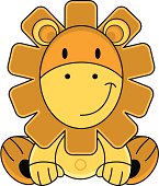 Cute Funky Lion Character.