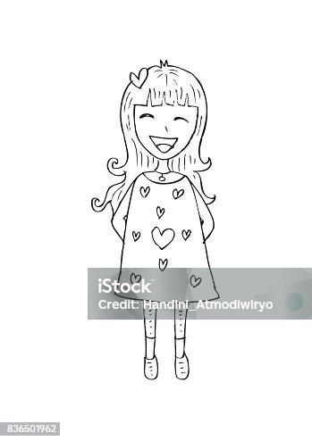 istock Cute girl cartoon 836501962
