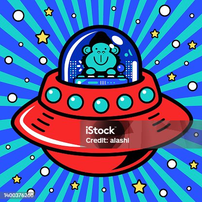 istock A cute gorilla astronaut is piloting an Unlimited Power Spaceship or UFO into the metaverse 1400376260