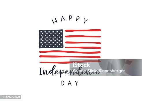 istock Cute hand drawn 4th of July design, lovely doodles, great for invitations, banners, wallpapers, cover image - vector design 1322699368