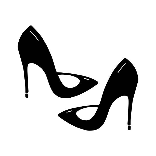 Cute hand drawn doodle stilettos. Isolated on white background. Vector stock illustration. Cute hand drawn doodle stilettos. Isolated on white. Vector stock illustration. high heels stock illustrations