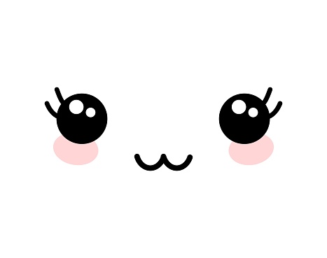Cute Kawaii Style Face Vector Stock Illustration Cute Kawaii Style Face Vector Stock Illustration