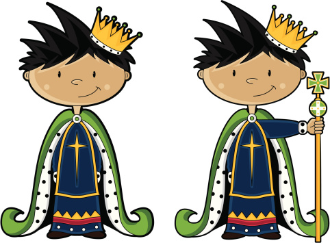 Cute King Character with Sceptre