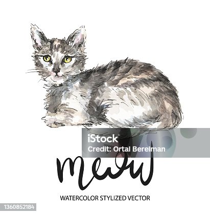 istock Cute kitten illustration 1360852184