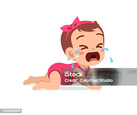 istock cute little baby girl show sad expression and cry 1326000491