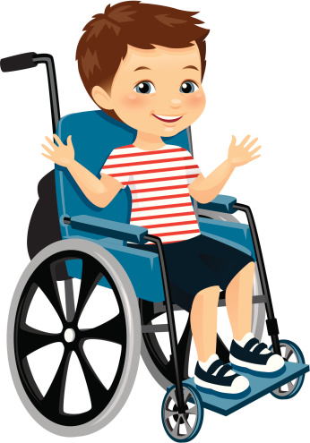 Cute Little Boy in Wheelchair